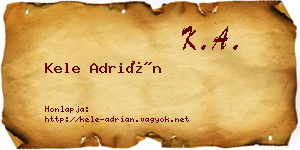 Kele Adrián névjegykártya